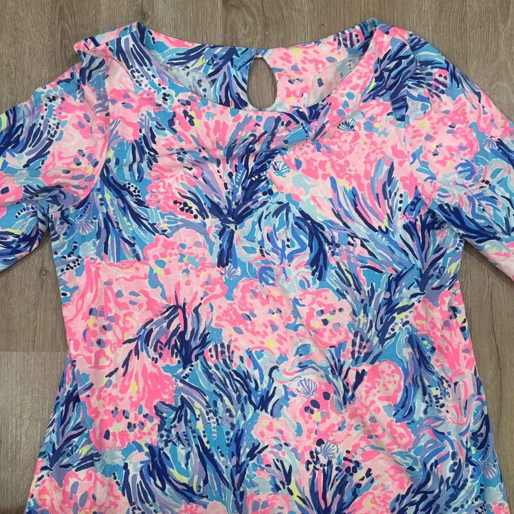 Lilly Pulitzer Waverly Top in Lapis Lazuli Horseshoe Bay Size XL - Picture 3 of 5